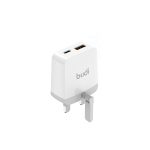 BUDI 5V/9V/12V USB, Type-C Power Adapter (UK Plug)