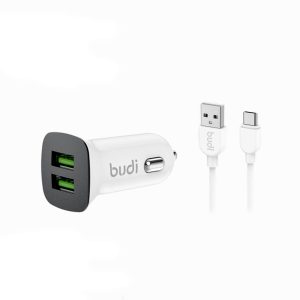 BUDI Car charger with Cable (USB to Type-C) - CC631TW